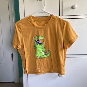 Romwe Monster Graphic Cropped Tee